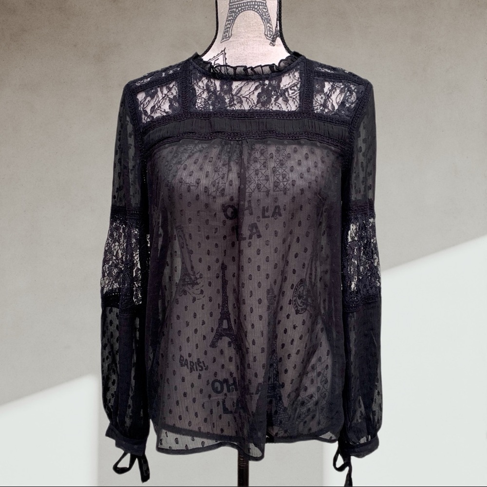 GUESS black lace blouse SMALL
